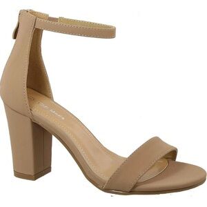 TOP Moda Tan Ankle Strap Heels
